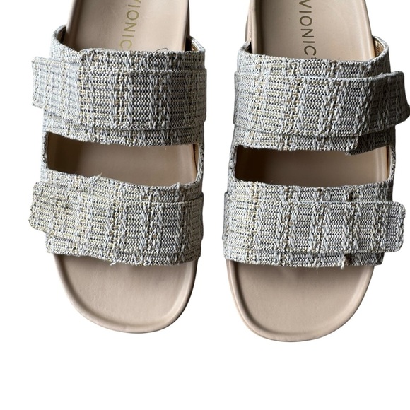 Vionic - Riviera Slide Double Strap Textured Tan Sandals Sz 7 Wide - Picture 4 of 11